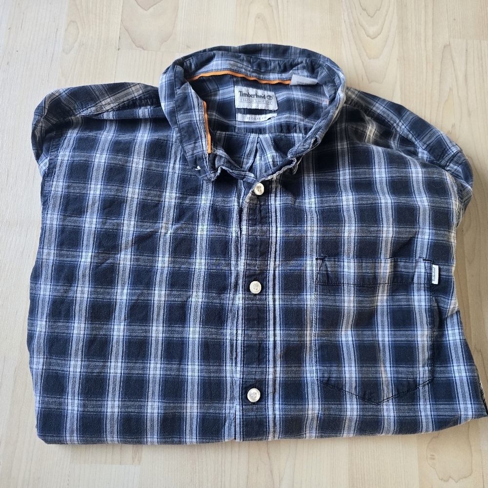 Timberland Plaid Long Sleeve Button Up Shirt Size XL